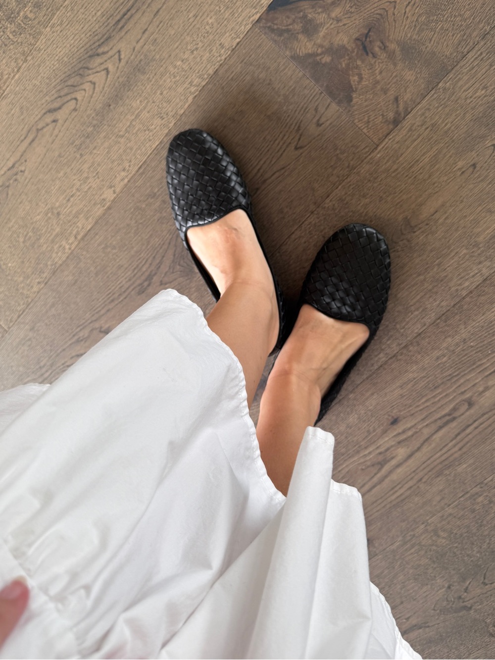 Bottega Veneta Black Intrecciato Leather Flats